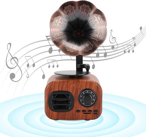 Heayzoki Retro Bluetooth Speaker Portable Walnut Radio Mini Loudspeaker Music Player for Desktop Laptop Walnut in Saudi Arabia