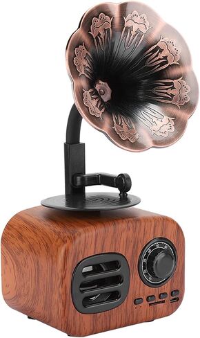 Heayzoki Retro Bluetooth Speaker Portable Walnut Radio Mini Loudspeaker Music Player for Desktop Laptop Walnut in Saudi Arabia