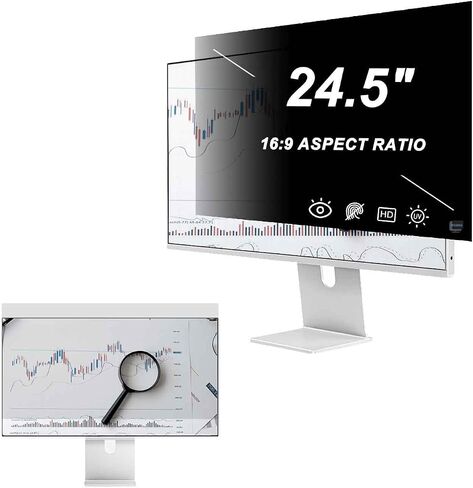 [2 Pack 24.5 inch Privacy Screen Protector for Computer Monitor, Protect Against Blue Light Glare Filter, Computer Screen Privacy Shield for 16:9 Aspect Ratio, Easily Removed & Reapplied in Saudi Arabia