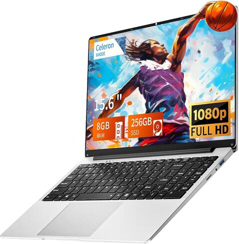 Gaming Laptop,15.6 inch Traditional Laptops N4000, Laptop with 8 GB RAM, 256 GB SSD, Slim Light Netbook WiFi5 Mini-HDMI 180 Angle Opening BT5.0, USB3.0, Thin and Light Laptop in Saudi Arabia