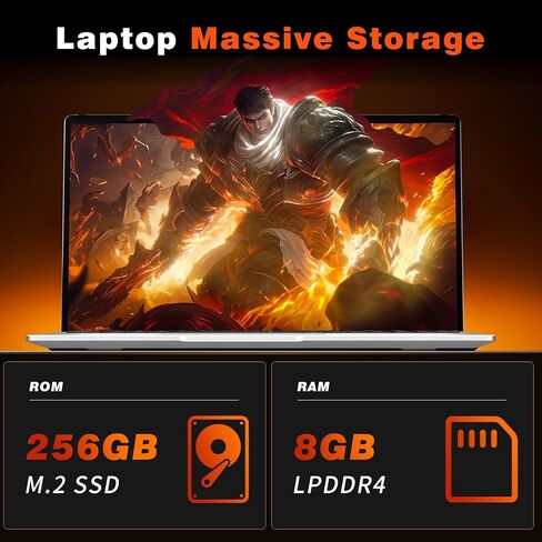 Gaming Laptop,15.6 inch Traditional Laptops N4000, Laptop with 8 GB RAM, 256 GB SSD, Slim Light Netbook WiFi5 Mini-HDMI 180 Angle Opening BT5.0, USB3.0, Thin and Light Laptop in Saudi Arabia