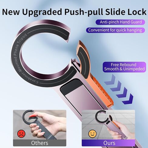 for MagSafe Magnetic Phone Tripod Stand for iPhone & Android Phone, Portable Mini Pocket Tripod Holder, Foldable Aluminum Small Holder with Carabiner Clip for iPhone 16/15/14/13 Series, Dusty Purple in Kuwait