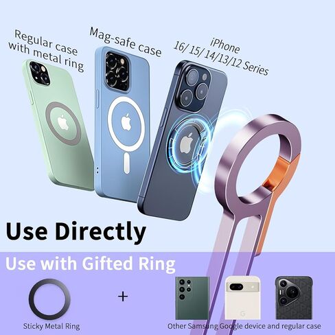for MagSafe Magnetic Phone Tripod Stand for iPhone & Android Phone, Portable Mini Pocket Tripod Holder, Foldable Aluminum Small Holder with Carabiner Clip for iPhone 16/15/14/13 Series, Dusty Purple in Kuwait