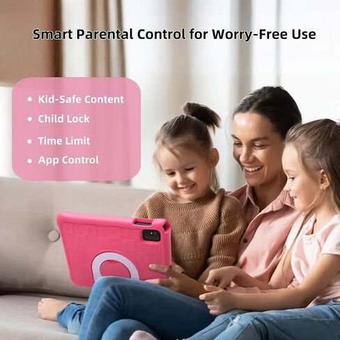 Kids Tablet, Android 15 Tablet with Case - 8GB+64GB Storage (TF Expand 1TB), Octa-Core CPU, WiFi6, Dual Camera, Android Tablets for Kids Ideal for Toddler with Parental Control in Kuwait