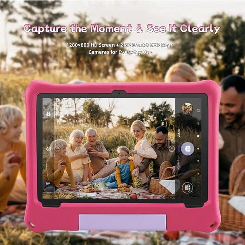 Kids Tablet, Android 15 Tablet with Case - 8GB+64GB Storage (TF Expand 1TB), Octa-Core CPU, WiFi6, Dual Camera, Android Tablets for Kids Ideal for Toddler with Parental Control in Kuwait