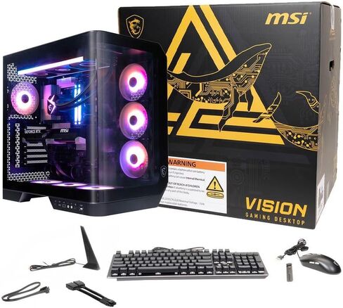 MSI Vision Elite ZS Gaming Desktop: AMD R9-9950X3D, Geforce RTX 5090, 64GB DDR5, 2TB M.2 NVMe SSD, Liquid Cooling, 1300W USB Type-C, WiFi-7, Window 11 Pro: 9NVZ-1481US in Saudi Arabia