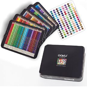 120 Colored Pencils - Oil Based Colored Pencils, Artist Colored Pencils Set for Drawing, Shading | Soft Core Colored Pencils for Adults Coloring, Art Supplies for Beginners Kids in Kuwait