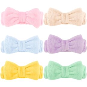 AOPRIE 6Pieces Spa Headbands for Women Washing Face Spa Headbands Bow Hair Band Women Facial Makeup Head Band Soft Coral Fleece Head Wraps For Shower Washing Face Mask in Kuwait
