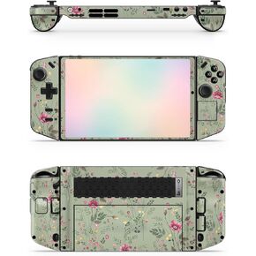 Zoomhitskins Glitter Gaming Skin متوافقة مع Lenovo Go Go Skin ، وأوراق نباتية أخضر أنيقة ورقة زهور صغيرة لطيفة ، مصنوعة في الولايات المتحدة الأمريكية in Kuwait