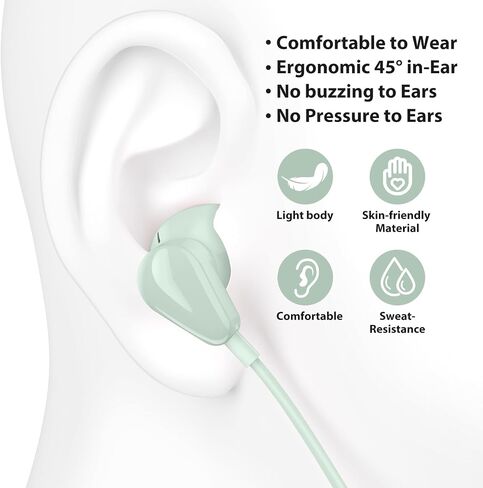 APETOO USB Headset with Microphone for PC/Laptop, 7.5FT USB Type-A Wired Earbuds in-Ear Headphones - Volume Control, Mute Audio, Lightweight, Compatible with Lenovo Acer HP Dell Laptop Desktop, White in Saudi Arabia