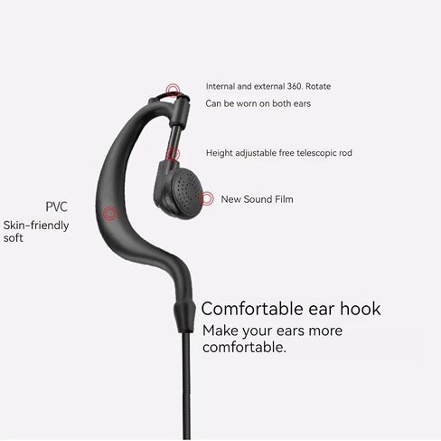 BAOFENG Walkie Talkie Earpiece with Mic, Ear Piece with Microphone, Two-Way Radio 2-Pin Ear Hook Single Wire Headset Compatible with Kenwood and Baofeng UV-5R UV-82 (10 Pack) in Saudi Arabia