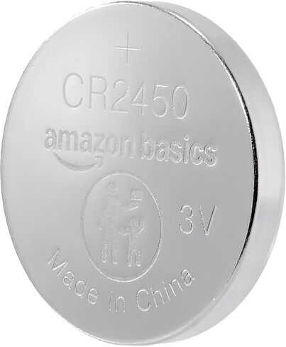 Amazon Basics 6 عبوات CR2450 بطارية خلية عملة ليثيوم ، 3 فولت ، طاقة طويلة الأمد ، حزمة خالية من الزئبق ، آمنة للطفل (استخدم مقص لفتح) in Kuwait