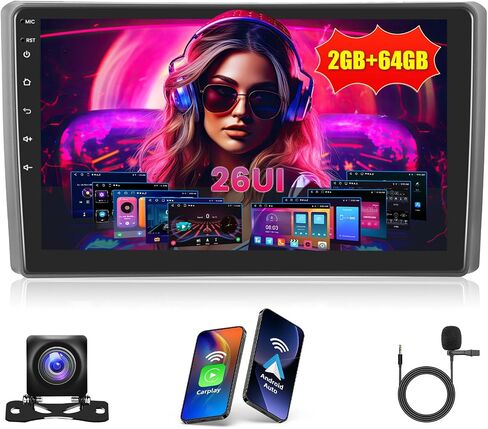 [2+64 جيجابايت] ستيريو السيارة لعنصر هوندا 2002 2003 2004 2005 2006 مع Carplay Wireless Android Auto ، شاشة لمس عالية الدقة 10 بوصة مع GPS WiFi Bluetooth FM/RDS Radio EQ SWC 26UI كاميرا الكاميرا الاحتياطية in Saudi Arabia