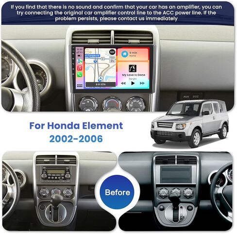 [2+64 جيجابايت] ستيريو السيارة لعنصر هوندا 2002 2003 2004 2005 2006 مع Carplay Wireless Android Auto ، شاشة لمس عالية الدقة 10 بوصة مع GPS WiFi Bluetooth FM/RDS Radio EQ SWC 26UI كاميرا الكاميرا الاحتياطية in Saudi Arabia
