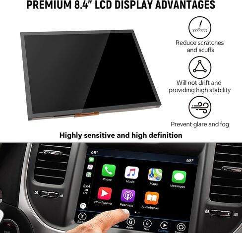 8.4" Uconnect 4C UAQ Screen Replacement LA084X01 LCD Monitor Navigation LCD Display Touchscreen Digitizer for Jeep Chrysler Dodge RAM 2017-2021 Replace LA084X01(SL)(01)(02)(03) in Saudi Arabia