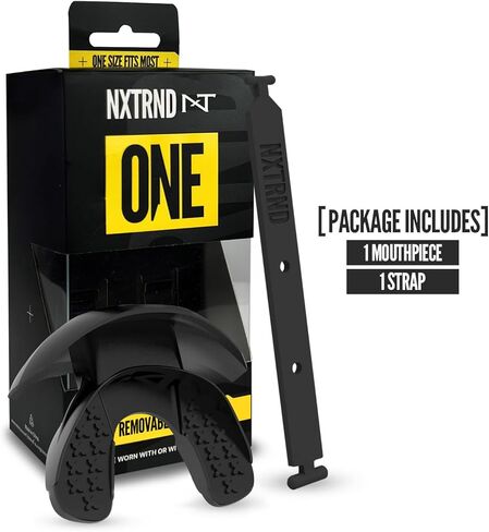 Nxtrnd واحد حراسة فم كرة القدم ، حزام بما في ذلك ، يناسب الكبار والشباب (أسود) in Kuwait