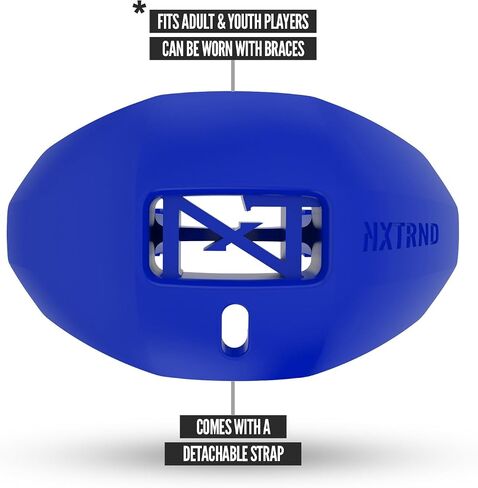 Nxtrnd واحد حراسة فم كرة القدم ، حزام بما في ذلك ، يناسب الكبار والشباب (أسود) in Kuwait