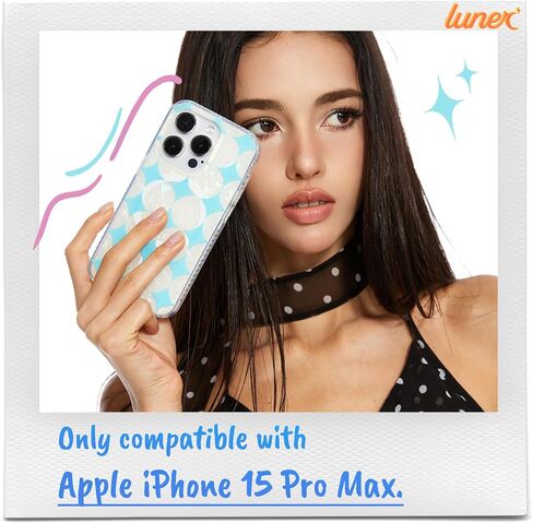 Luner - for iPhone 16 Pro - Y2K Checker Phone Case - [Compatible with Magsafe] - Cute and Unique Stylish for Women and Girls in Saudi Arabia