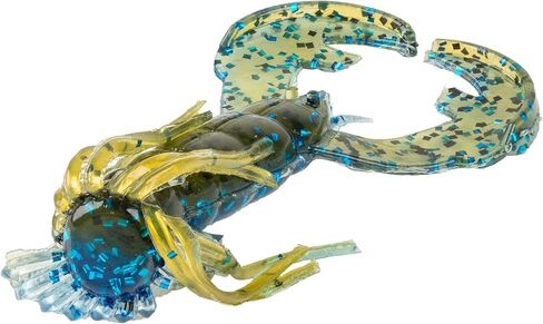 Strike King (RGBLCRW-50) Baby Luau Craw Fishing Lure, Skirted Soft Plastic Finesse Creature Bait, High Action Claws and Skirt, Patented Rage Flange, 3-Inches, 9-Pack, Okeechobee Craw in Saudi Arabia