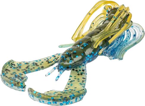 Strike King (RGBLCRW-50) Baby Luau Craw Fishing Lure, Skirted Soft Plastic Finesse Creature Bait, High Action Claws and Skirt, Patented Rage Flange, 3-Inches, 9-Pack, Okeechobee Craw in Saudi Arabia
