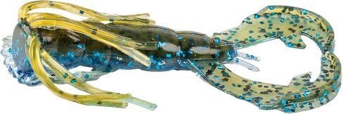 Strike King (RGBLCRW-50) Baby Luau Craw Fishing Lure, Skirted Soft Plastic Finesse Creature Bait, High Action Claws and Skirt, Patented Rage Flange, 3-Inches, 9-Pack, Okeechobee Craw in Saudi Arabia