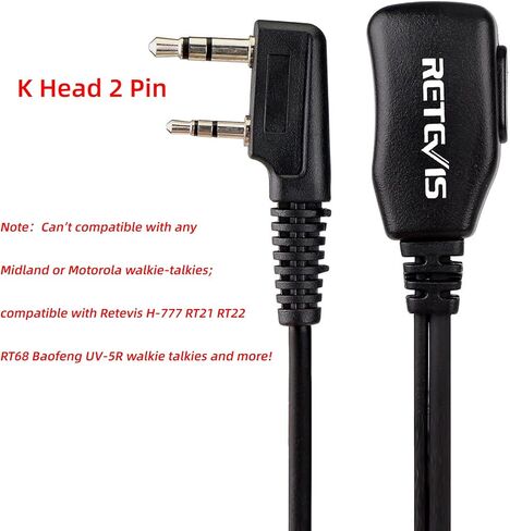 Retevis Walkie Talkies Earpiece(10 Pack) with Swivel Walkie Talkie Headset(10 Pack), 2 Pin Acoustic Tube Earpiece, Coil Tube, C-Shape Earhook in Saudi Arabia