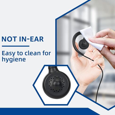 Retevis Walkie Talkies Earpiece(10 Pack) with Swivel Walkie Talkie Headset(10 Pack), 2 Pin Acoustic Tube Earpiece, Coil Tube, C-Shape Earhook in Saudi Arabia