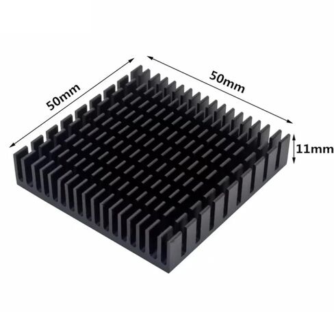 Easycargo 2pcs 50mm Heatsink Kit 50mmx50mmx11mm + 3M8810 Thermal Conductive Adhesive Tape, Cooler Aluminium Heat Sink for Cooling 3D Printers Stepper Motor TEC1-12706 Thermoelectric Peltier 50x50x11mm in Saudi Arabia