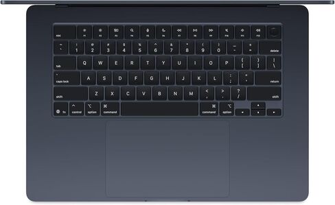 Apple 2025 Macbook Air محمول 15 بوصة مع رقاقة M4 ، ذاكرة موحدة 24 جيجابايت ، تخزين SSD 256 جيجابايت - منتصف الليل in Saudi Arabia