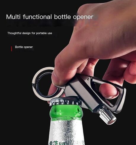 Keychain Lighter, 2 Pack Permanent Match Infinity Lighter, Reusable Waterproof Windproof Strike Anywhere, with Multitool Keychain Bottle Opener, for Men Outdoor Survival (Black) in Saudi Arabia