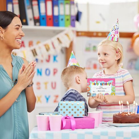 FaCraft 36PCS Confetti Birthday Certificates for Kids Classrom Birthday Award Certificates Gifts for Students from Teacher Birthday Awards Gifts for Kids Classroom Back to School Teacher Supplies in Kuwait