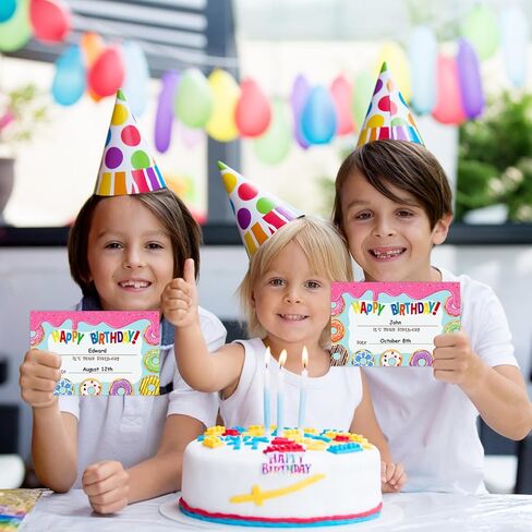 FaCraft 36PCS Confetti Birthday Certificates for Kids Classrom Birthday Award Certificates Gifts for Students from Teacher Birthday Awards Gifts for Kids Classroom Back to School Teacher Supplies in Kuwait