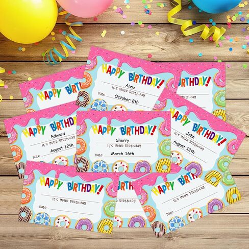 FaCraft 36PCS Confetti Birthday Certificates for Kids Classrom Birthday Award Certificates Gifts for Students from Teacher Birthday Awards Gifts for Kids Classroom Back to School Teacher Supplies in Kuwait