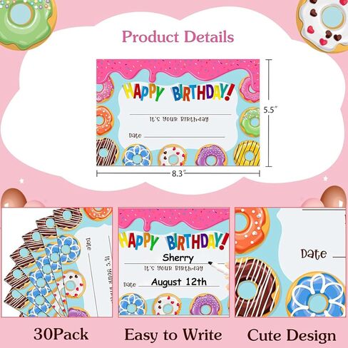 FaCraft 36PCS Confetti Birthday Certificates for Kids Classrom Birthday Award Certificates Gifts for Students from Teacher Birthday Awards Gifts for Kids Classroom Back to School Teacher Supplies in Kuwait