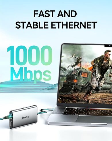 SAMZHE USB C Docking Station 10-In-1 USB-C HUB DUAL 4K HDMI Monitor محطات DOCK محرك متعدد المحول مع HDMI 4K+VGA+3 USB-A 3.0 PORT+100W PD ACRGER+ETHERNET+SD/TF+AUDIO in Kuwait