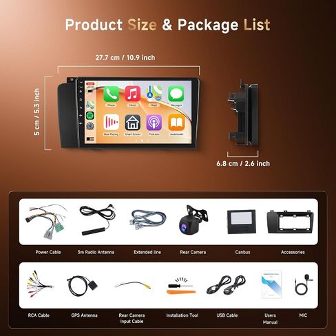 4G+64G Android Stereo for Volvo XC70/V70/S60 2004-2007 Upgrade 9 Inch IPS Touch Screen Head Unit, Driauto Car Stereo with Wireless Carplay Android Auto GPS WiFi DSP Bluetooth FM RDS Backup Camera in Saudi Arabia
