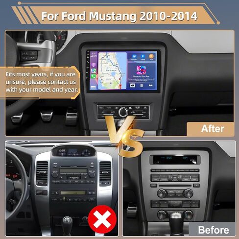 2g+64g اللاسلكي Carplay Car Stereo Radio for Ford Mustang 2010 2011 2012 2013 2014،10.1 inch screen tost bluetooth audio with gps mavigation android auto mirror link wifi rds ahd camera in Saudi Arabia