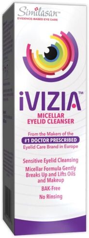 iVIZIA Eyelid Cleansing Wipes for Sensitive Eyelid Cleansing, Preservative-Free, Micellar, No Rinse, Gentle Eye Makeup Remover, 20 Sterile Single-Use Wipes for Eyelids in Kuwait