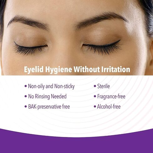 iVIZIA Eyelid Cleansing Wipes for Sensitive Eyelid Cleansing, Preservative-Free, Micellar, No Rinse, Gentle Eye Makeup Remover, 20 Sterile Single-Use Wipes for Eyelids in Kuwait