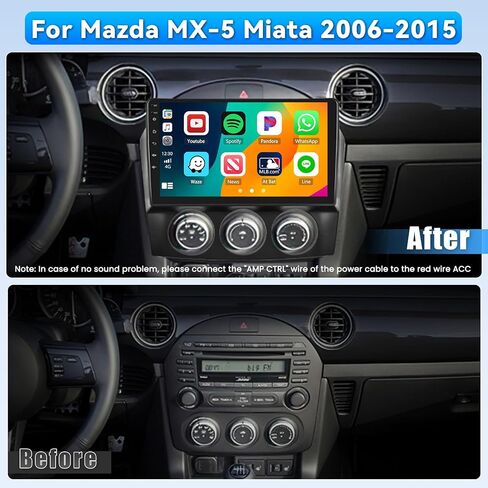 Radio Android 15 Car Radio for Mazda MX-5 Miata 2006-2015 ، 9 بوصة شاشة تعمل باللمس HD 9 بوصة لوحدة رأس MX5 مع Carplay Android Auto 5G WiFi GPS Bluetooth 5.0 1280 * 720 4+64g in Kuwait