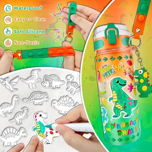 EDSPORTSHOUSE Decorate Your Own Water Bottle Kits for Girls Age 4-6-8-10,Unicorn Painting Crafts,Fun Arts and Crafts Gifts Toys for Girls Birthday Christmas(Unicorn) in Kuwait