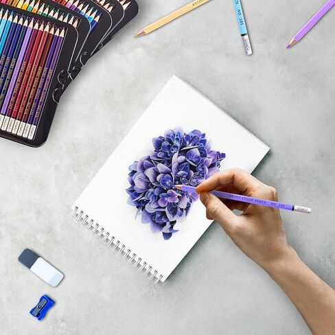 120 Colored Pencils - Oil Based Colored Pencils, Artist Colored Pencils Set for Drawing, Shading | Soft Core Colored Pencils for Adults Coloring, Art Supplies for Beginners Kids in Kuwait