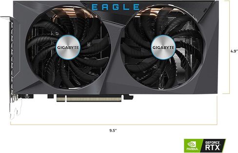 GIGABYTE GEFORCE RTX 3060 TI EAGLE OC 8G (REV2.0) بطاقة رسومات ، 2x Windforce Fans ، LHR ، 8GB 256-BIT GDDR6 ، GV-N306TEAGLE OC-8GD REV2.0 بطاقة فيديو (متجددة) in Kuwait