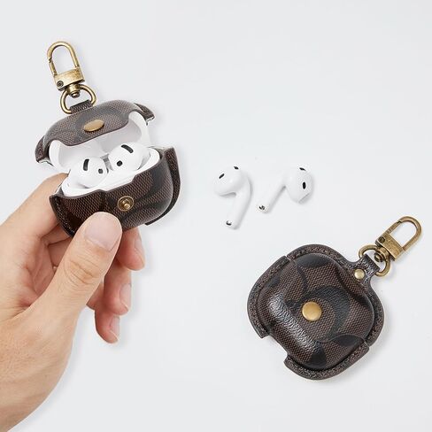 بالنسبة إلى AirPods 4 Case 2024 ، تغطية Airpods الواقية الكاملة للجسم الرابع للنساء المتوافقات مع Airpods 4th Wireless Casing مع Ceychain-Coffee in Kuwait