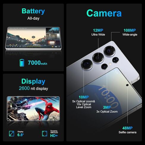 هاتف C25U 5G غير مؤمن بالهاتف الخلوي ، 12+512 جيجابايت ، هاتف Android ، كاميرا Zoom 108 ميجابكسل ، الهاتف الذكي Android 15 ، بناء في G Pen ، 6.8 "شاشة عالية الدقة ، عمر بطارية 7000 مللي أمبير في الساعة ، معرف SIM/GPS المزدوج (Titanium Blue) in Kuwait