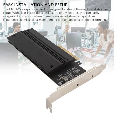 Yunir Dual M.2 NVME إلى بطاقة محول PCIE 4.0 x8 ، بطاقة تمدد SSD مع غرفة تبريد الألومنيوم ، تتطلب دعم تشعب PCIE in Kuwait