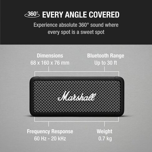 Marshall Emberton II Portable Bluetooth Speaker, Black & Steel in Kuwait