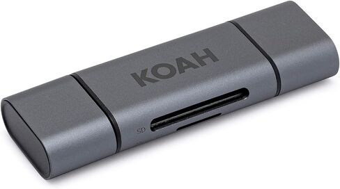Koah PRO OTG Dual Slot SD/Micro SD Card Reader, USB 3.0, USB Type-C, up to 5Gbps Transfer Rates, Thunderbolt 3 Compatible, OTG Adapter, SD/SDHC/SDXC Memory Cards, UHS-II, UHS-I, Windows, Linux, Macv in Saudi Arabia
