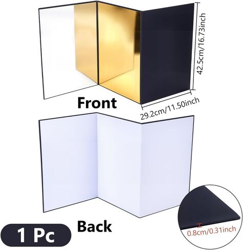 NBEADS 16"x11" Light Reflector, 3 in 1 Photography Reflector Cardboard Folding Light Diffuser Board for Still Life, Product and Food Photo Shooting in Saudi Arabia