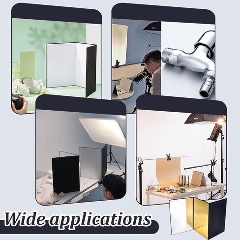 NBEADS 16"x11" Light Reflector, 3 in 1 Photography Reflector Cardboard Folding Light Diffuser Board for Still Life, Product and Food Photo Shooting in Saudi Arabia